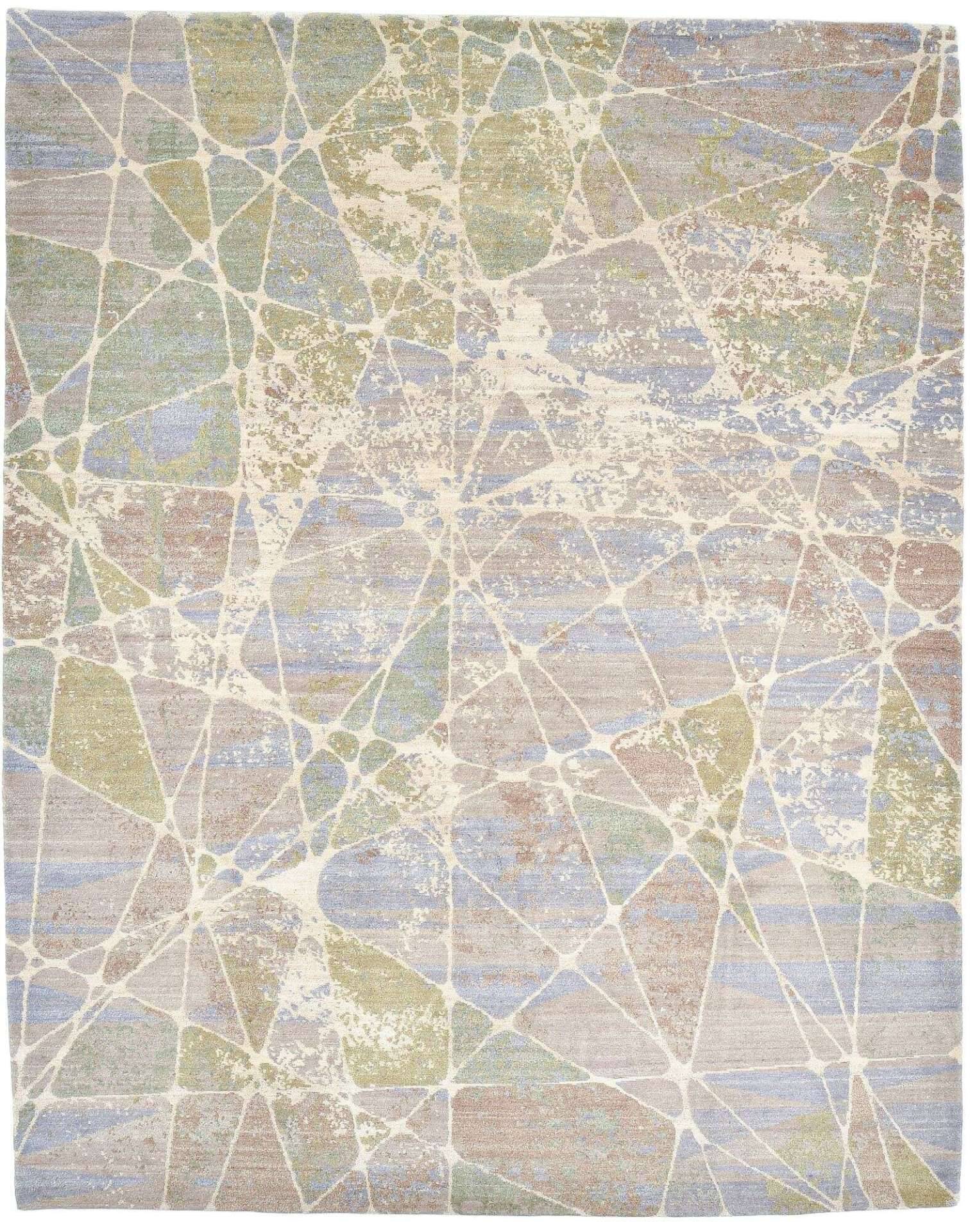 Nepal Teppich Jabu Silk 60 Wolle Seide Design Teppich 248x312cm – Bild 1