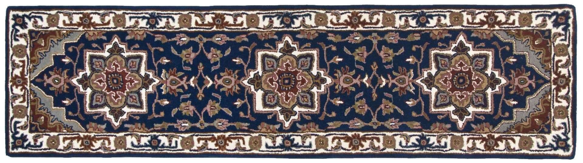 Royal Heriz Handgetuftet Orient blau im Wunschmaß – Bild 3