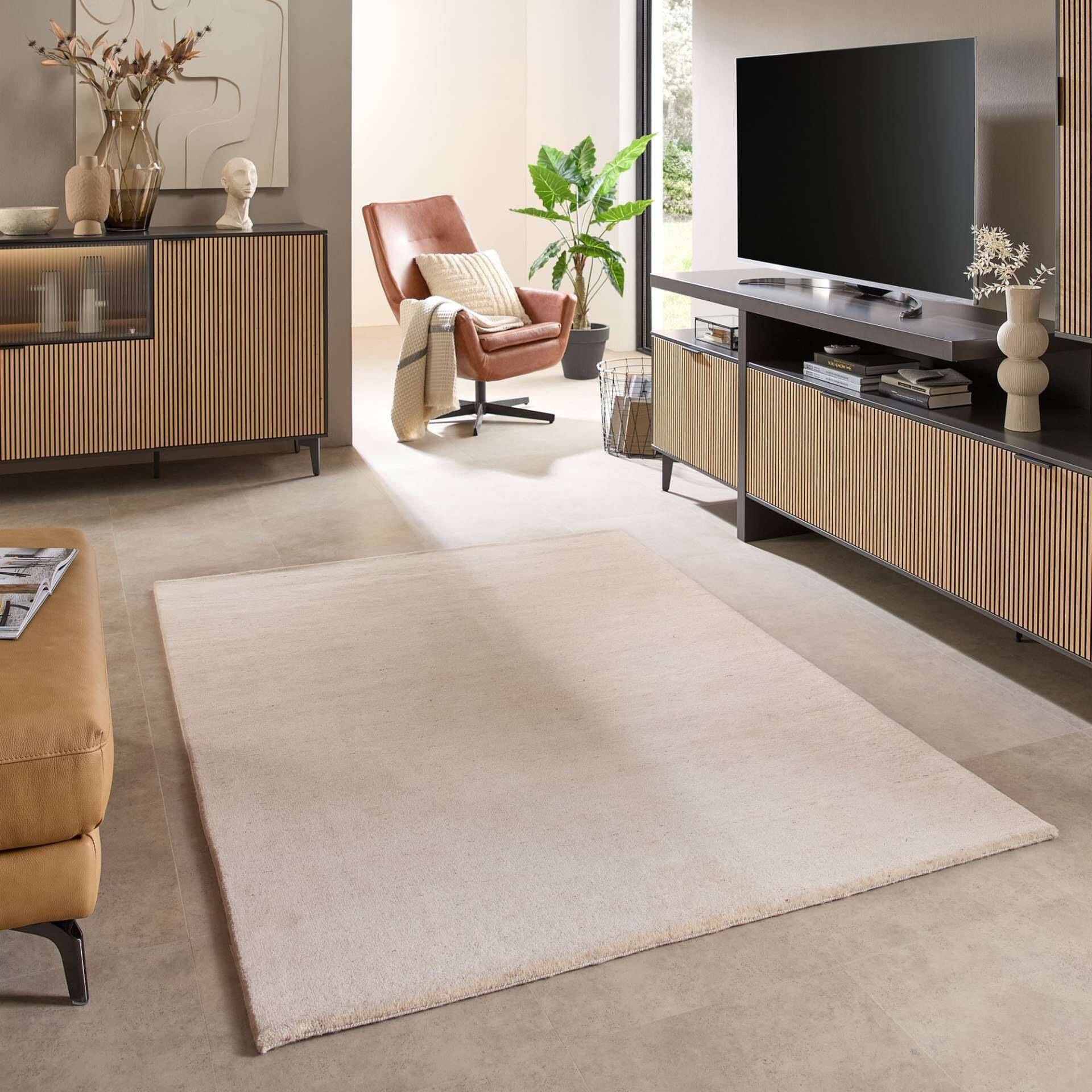 Natur Pur Teppich "Heaven" einfarbig in beige – Bild 1