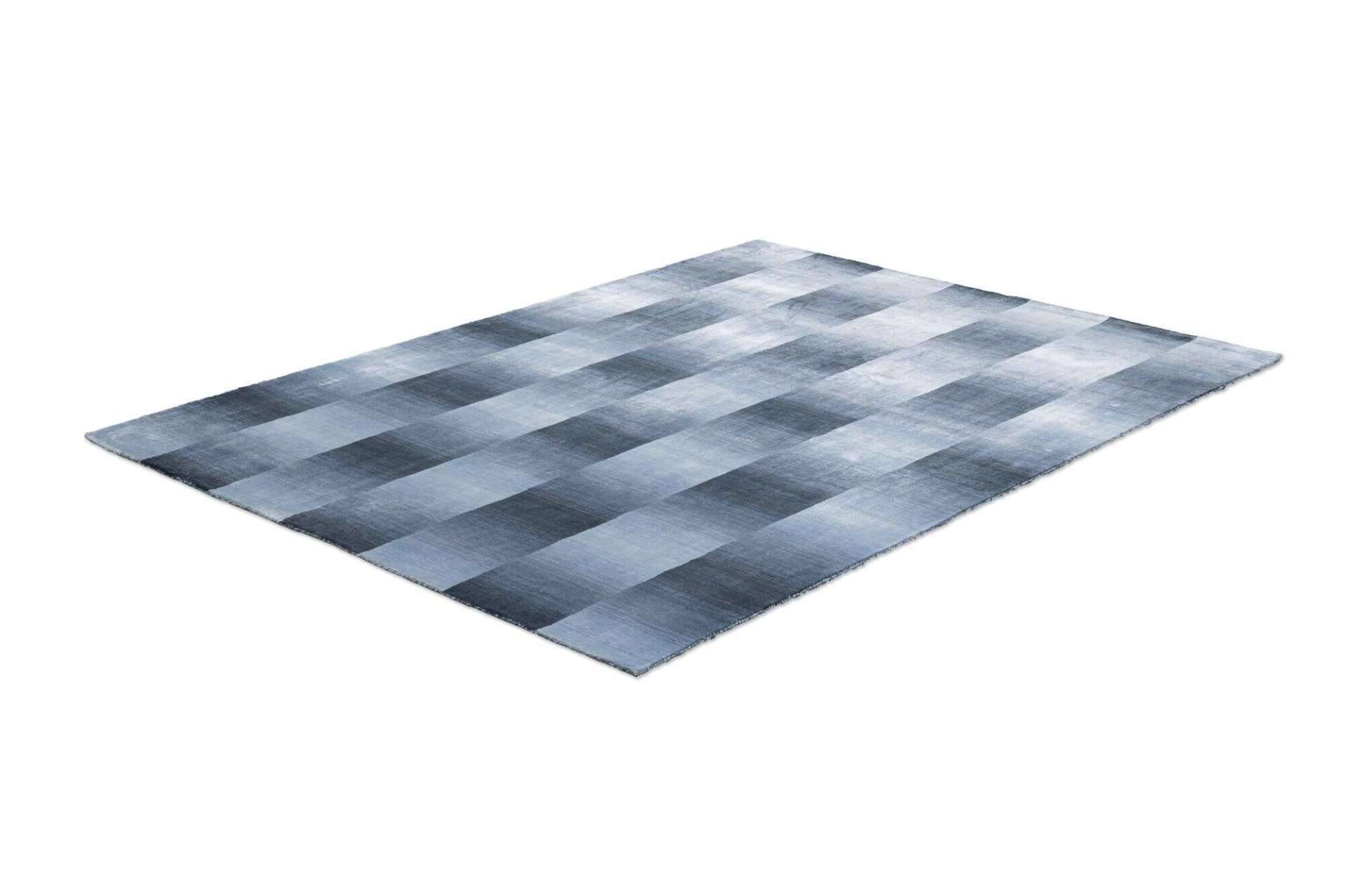 Teppich Modern 160x230cm Palmyra Handgearbeitet Viskose blau – Bild 3