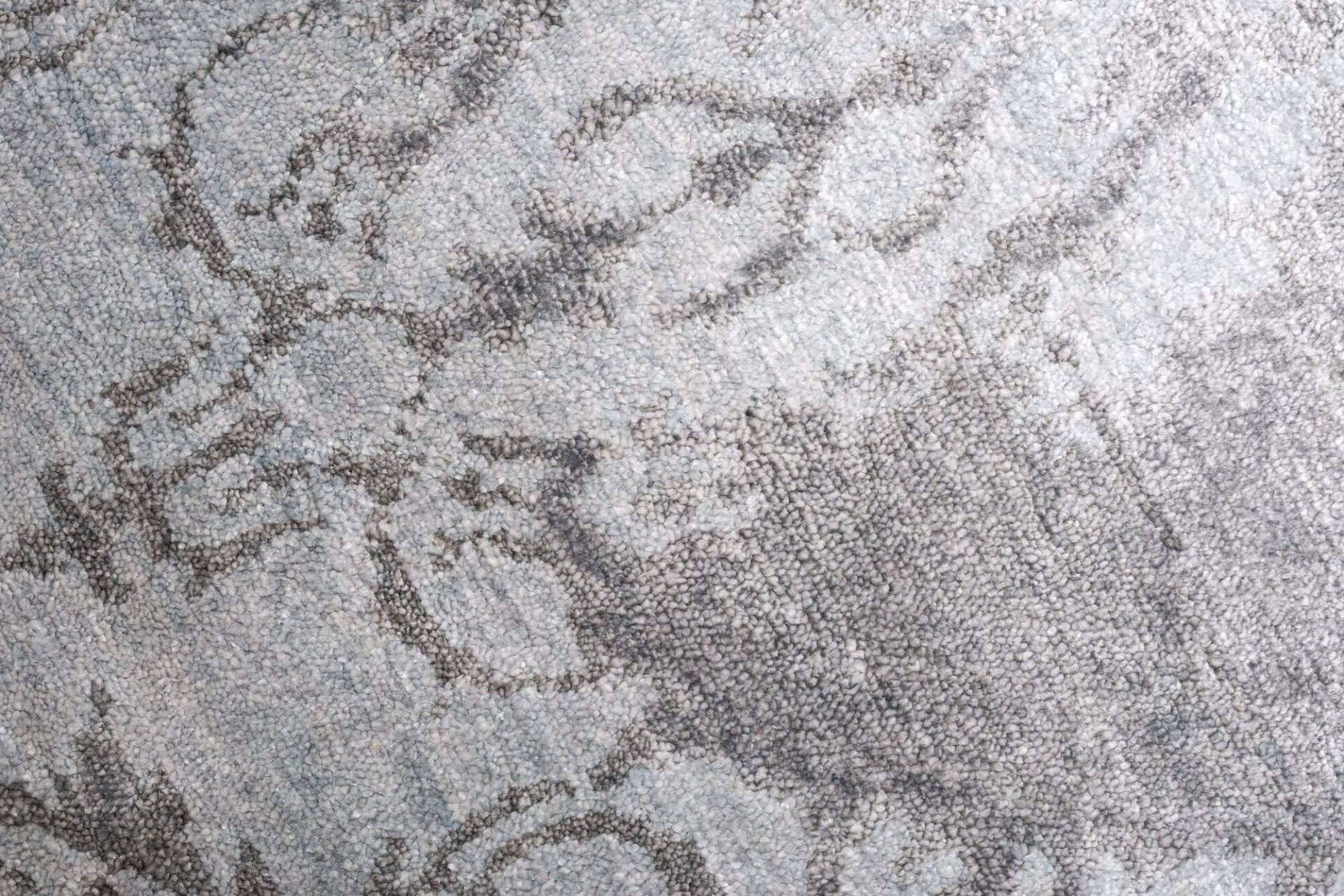 Design Teppich Queensland Handgeknüpft 170x240cm Viskose grau – Bild 6
