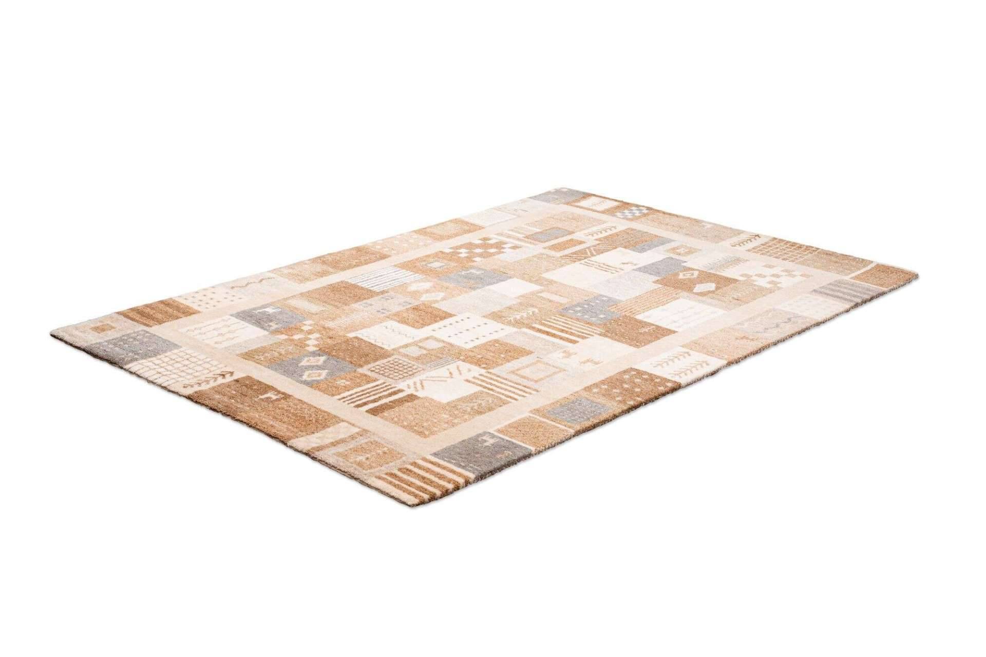 Gabbeh Teppich Nomaden 160x230cm Handgeknüpft Schurwolle beige – Bild 7