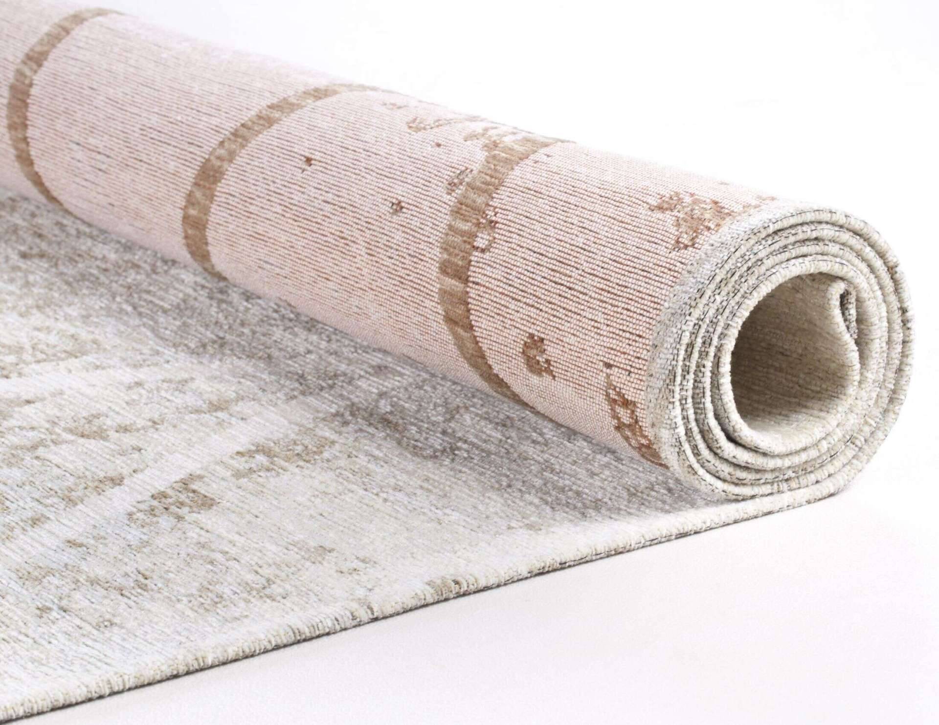 Teppich Fine Lines beige Flachgewebe Flurteppich – Bild 3