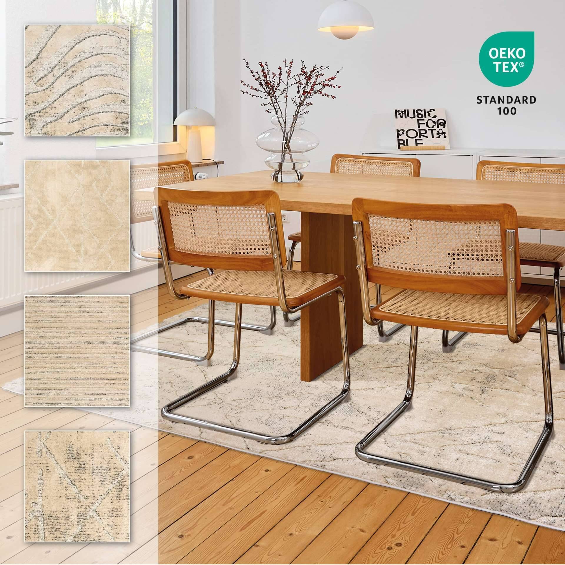 Wohnteppich Lou D.254 C.003 Rauten creme-grau – Bild 14