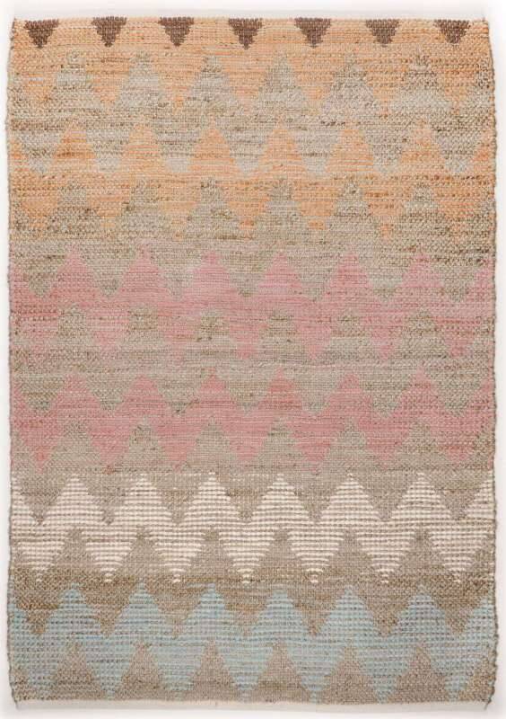 Smooth Comfort pastel ZigZag Handwebteppich Teppich Jute