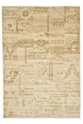 Patchwork Teppich PATCH Handgeknüpft beige 250x350cm