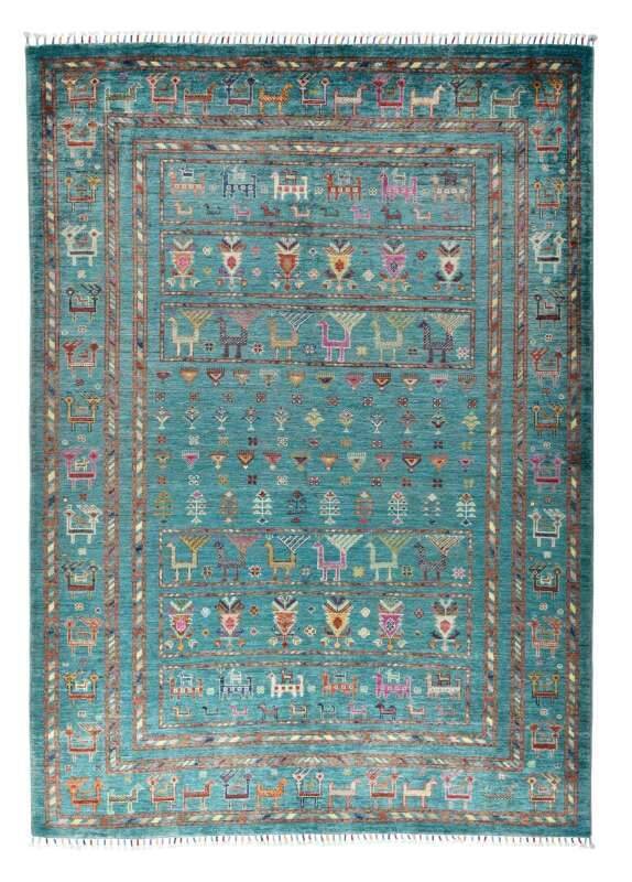 Kandashah Ziegler Teppich Orient 155x219cm Handgeknüpft Schurwolle