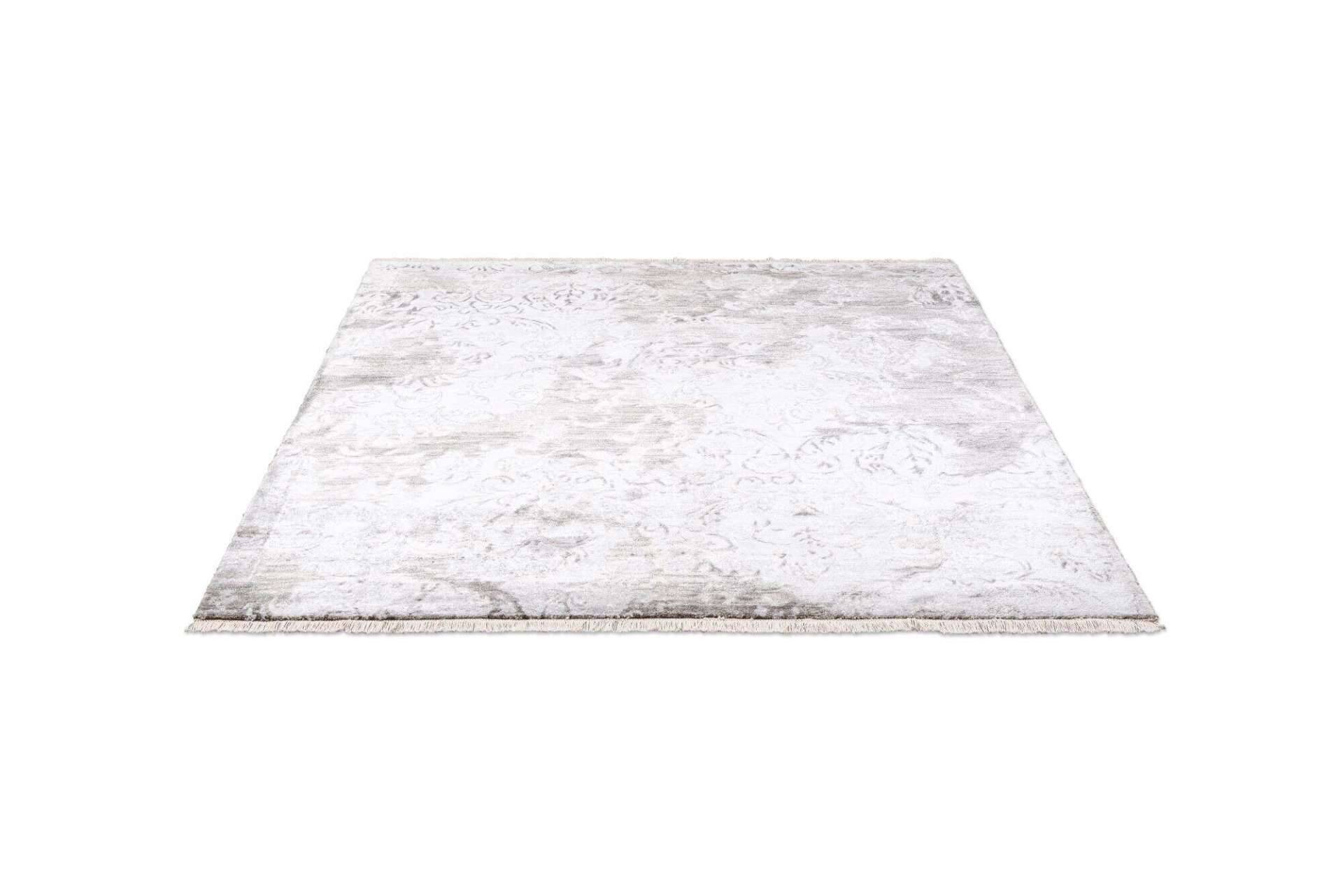Design Teppich Queensland Handgeknüpft 170x240cm Viskose grau – Bild 2