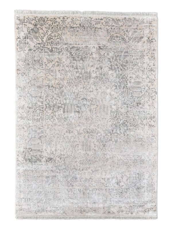 Design Teppich Queensland 170x240cm Handgeknüpft Viskose grau