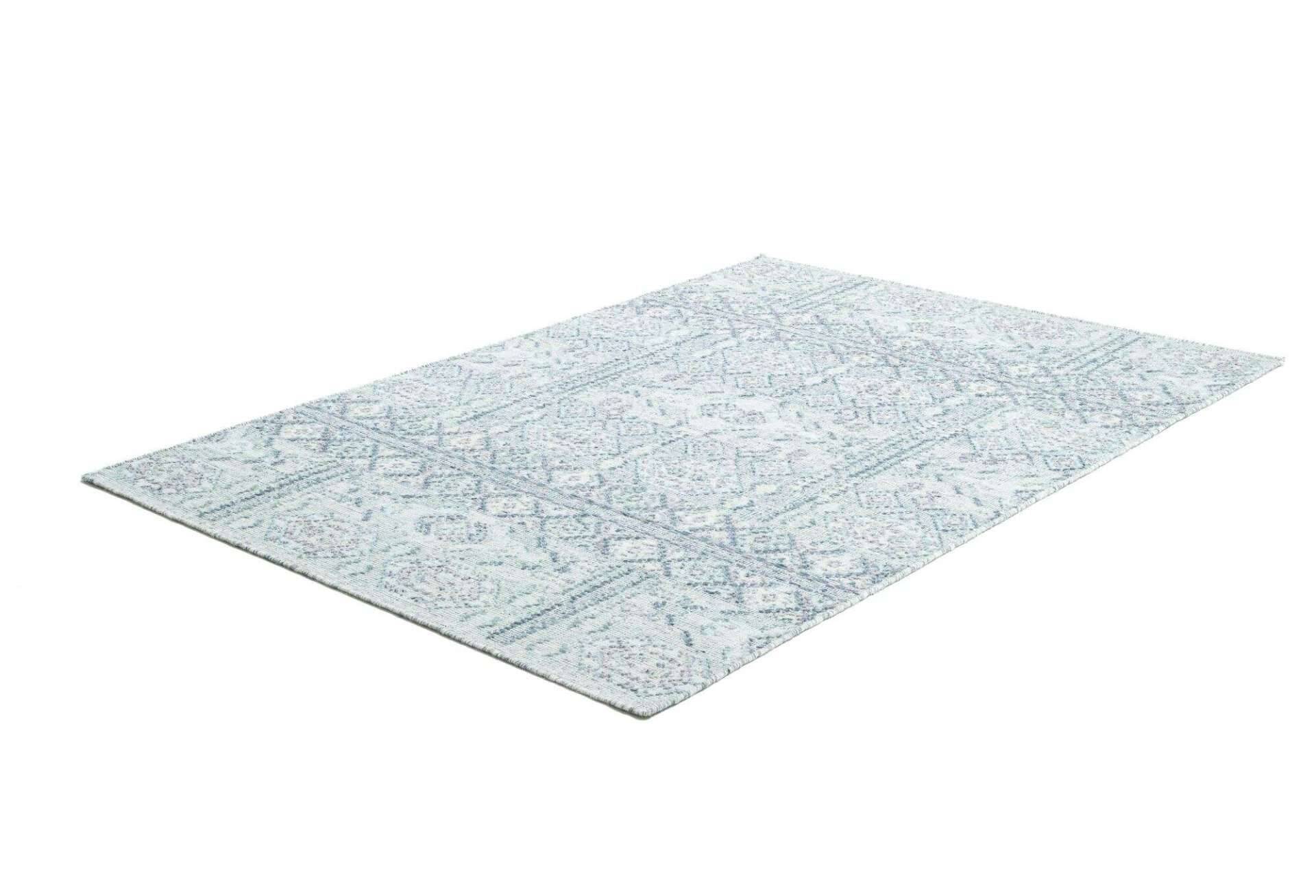 Handwebteppich Zilch Schurwolle Kelim Modern Blau Grün 160x230cm – Bild 7